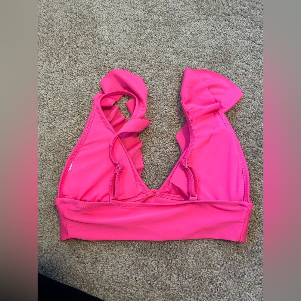 Aerie Pink Ruffled Bikini Top Size Small - Picture 5 of 5
